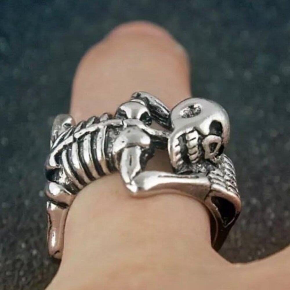 Skull Open Ring Unisex Adjustable